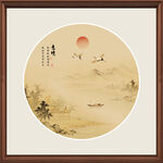 圆形山水画