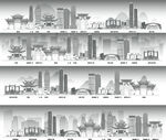 昆明城市建筑剪影景点