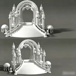 梦幻欧式城堡拱门3D模型