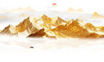 金箔山水画背景墙