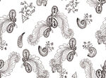 黑白佩斯利花纹  腰果花