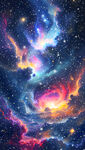 绚丽梦幻的星云宇宙图景