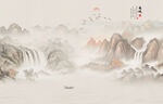 山水意境中国风水墨画