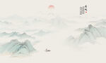新中式国画山水电视背景墙