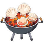 扇贝海鲜烧烤美食插画