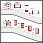 书法作品展示楼梯文化墙