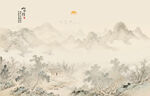禅意水墨山水画