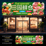 生鲜超市招牌
