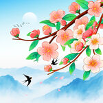 桃花树枝