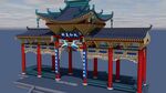 上色古建筑大门