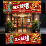 烤串门头