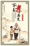 关爱老人孝道文化公益海报