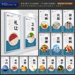 学校园企业食堂餐厅文化展板标语