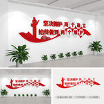 两个确立两个维护党建文化墙