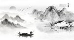 黑白山水画