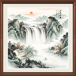 方形山水画