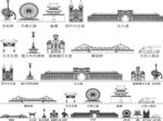 天津城市建筑剪影地标插画