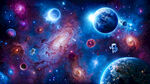 宇宙漩涡黑洞外太空星球银河背景