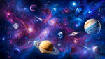 太空宇航员宇宙漩涡银河黑洞背景