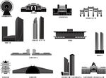 无锡江苏城市建筑剪影地标插画
