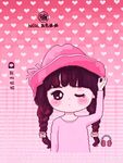 粉色系可爱卡通女孩插画