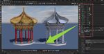 3D建模中的中式亭子场景