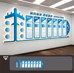 蓝色企业文化墙背景墙