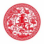 寿字纹剪纸图案