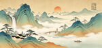 中式意境山水画
