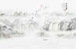国画山水背景墙