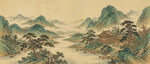 新中式古宋氏美学山水画电视壁画