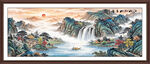 流水生财山水装饰画
