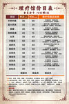 理疗价目表