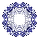 中国传统莲花卷草边饰无缝纹样
