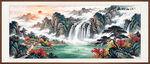 客厅沙发背景墙山水画