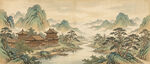 简约宋氏美学山水画壁画壁纸