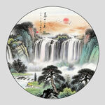 圆形山水画