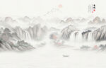 国画水墨山水风景画