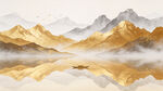 金色山水画