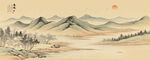 宋氏美学山水电视背景墙壁布墙纸