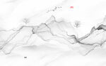 抽象水墨线条烟雾山水电视背景墙