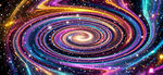 彩色旋涡星空装饰画