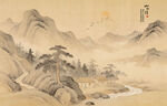 新中式古风古典山水画背景壁画
