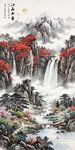 鸿运当头玄关山水画