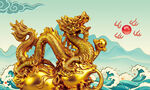金色祥龙祥瑞尽显