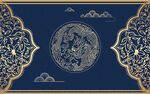 国潮风线条花纹背景墙