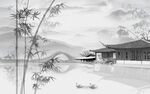 江南水乡竹子背景墙
