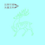 线条花鹿   