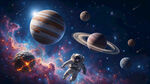 浩瀚星空外太空星球宇宙银河背景