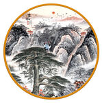 国画圆形画